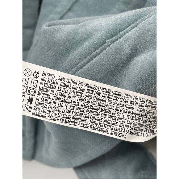 Forever 21 Jacket Sherpa Lined Women Large Blue Green Velour Trucker - Picture 6 of 14